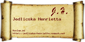 Jedlicska Henrietta névjegykártya